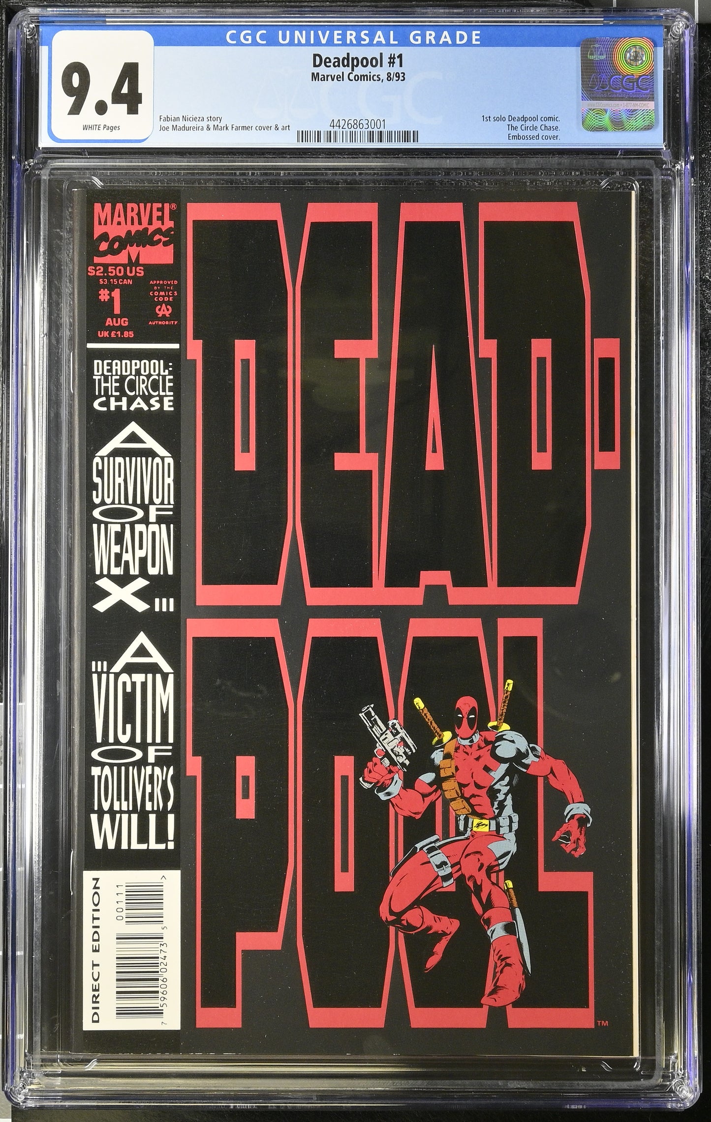 Deadpool #1 (1993) Graded CGC 9.4