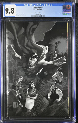 Superman #1 Graded CGC 9.8 Lunar Retailer Appreciation Variant Silver Foil