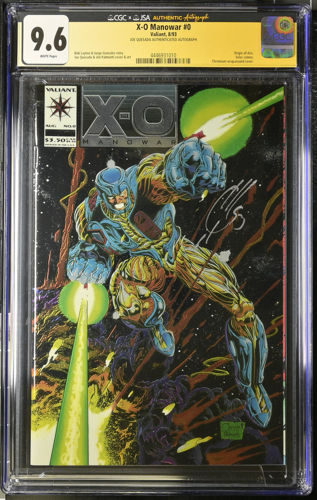 X-O Manowar #0 graded CGC 9.6 Signed by Joe Quesada