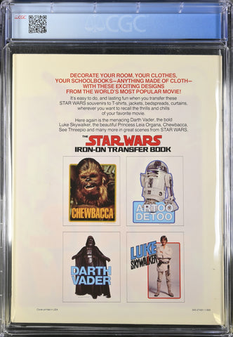 1977 Star Wars Iron-On Transfer Book Graded CGC 8.5