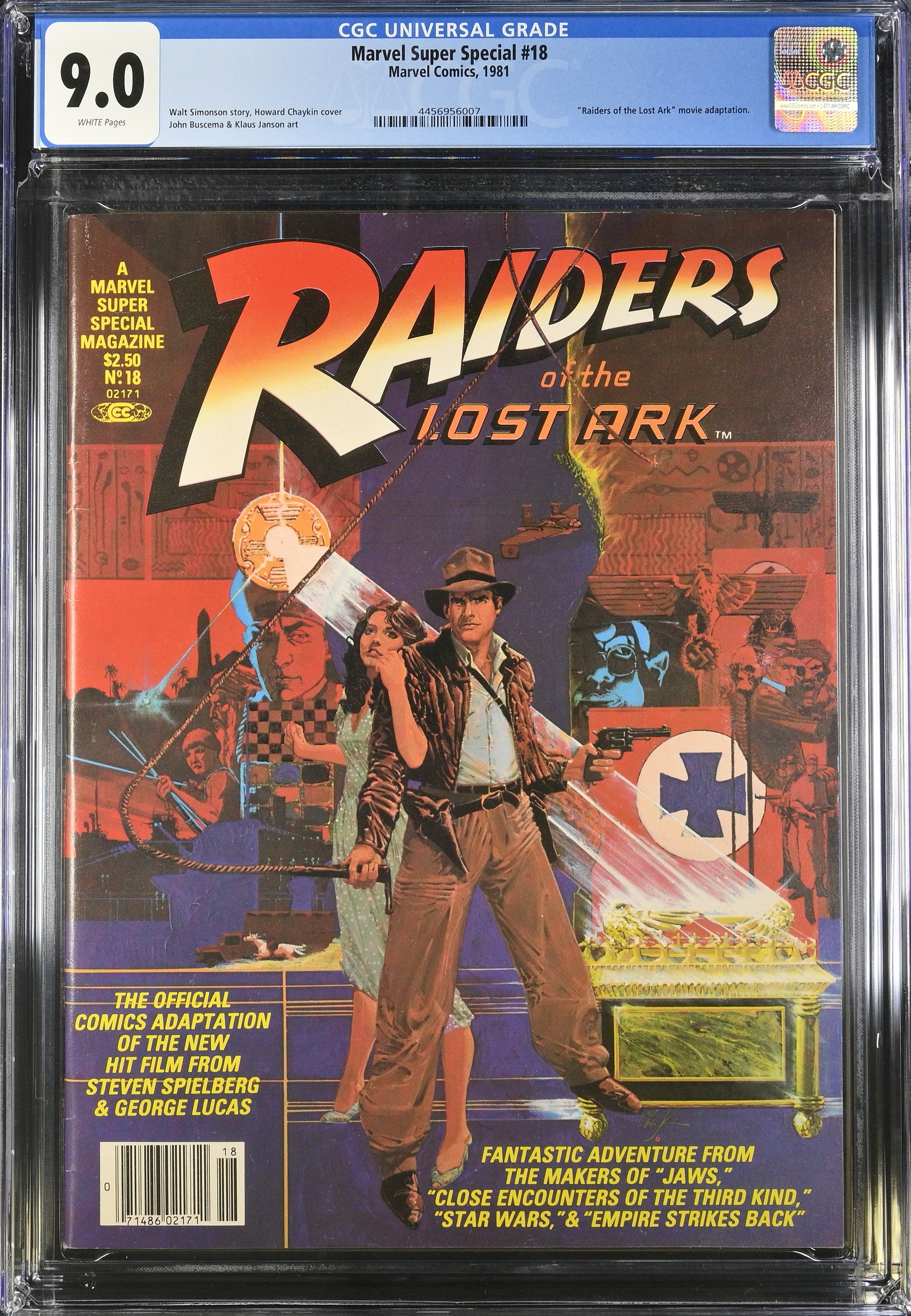 1981 Marvel Super Special #18 Raiders of the Lost Ark Graded CGC 9.0