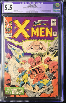 X-Men 15 (1965) Graded CGC 5.5 Purple Label Small Color Touch