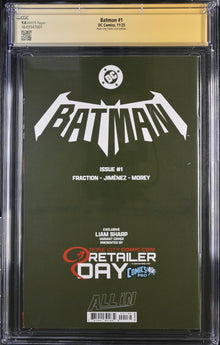 Batman #1 RCCC (2025) CGC 9.8 Signed by Matt Fraction & Liam Sharp