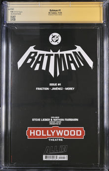 Batman #1 Hollywood Theatre (2025) CGC 9.8 Signed & Sketch Matt Fraction & Steve Lieber