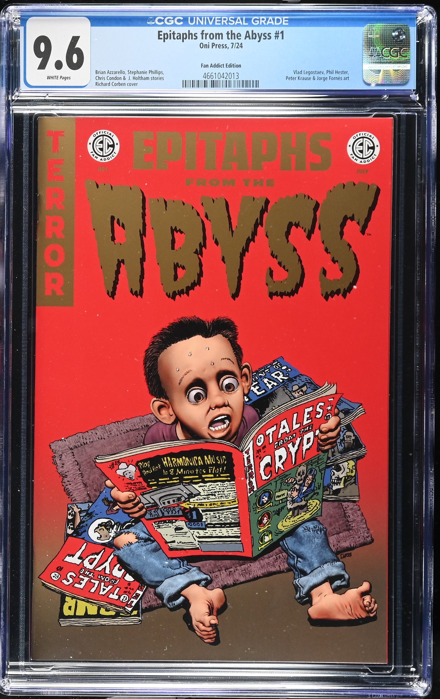 EC Epitaphs From The Abyss #1 (2024) Fan Addict Edition Corben CGC 9.6
