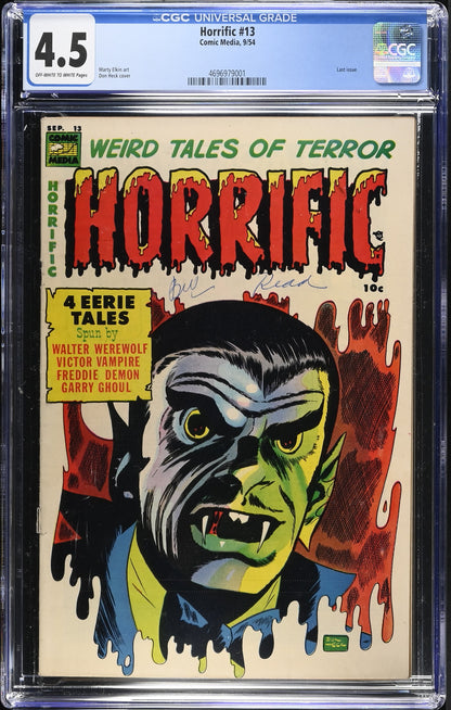Horrific #13 (1954) Graded CGC 4.5 VG+ Last Issue Don Heck Cover