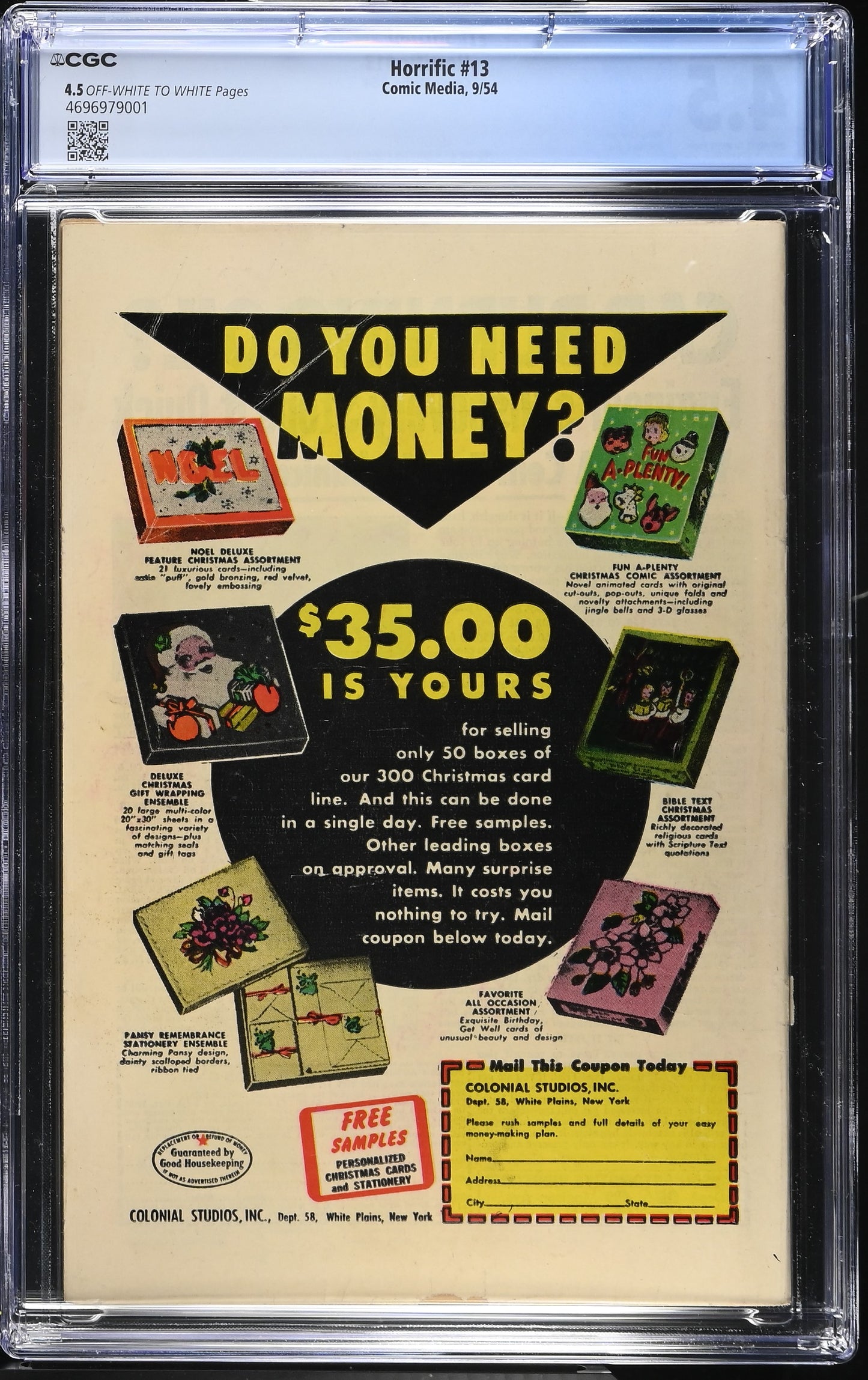 Horrific #13 (1954) Graded CGC 4.5 VG+ Last Issue Don Heck Cover