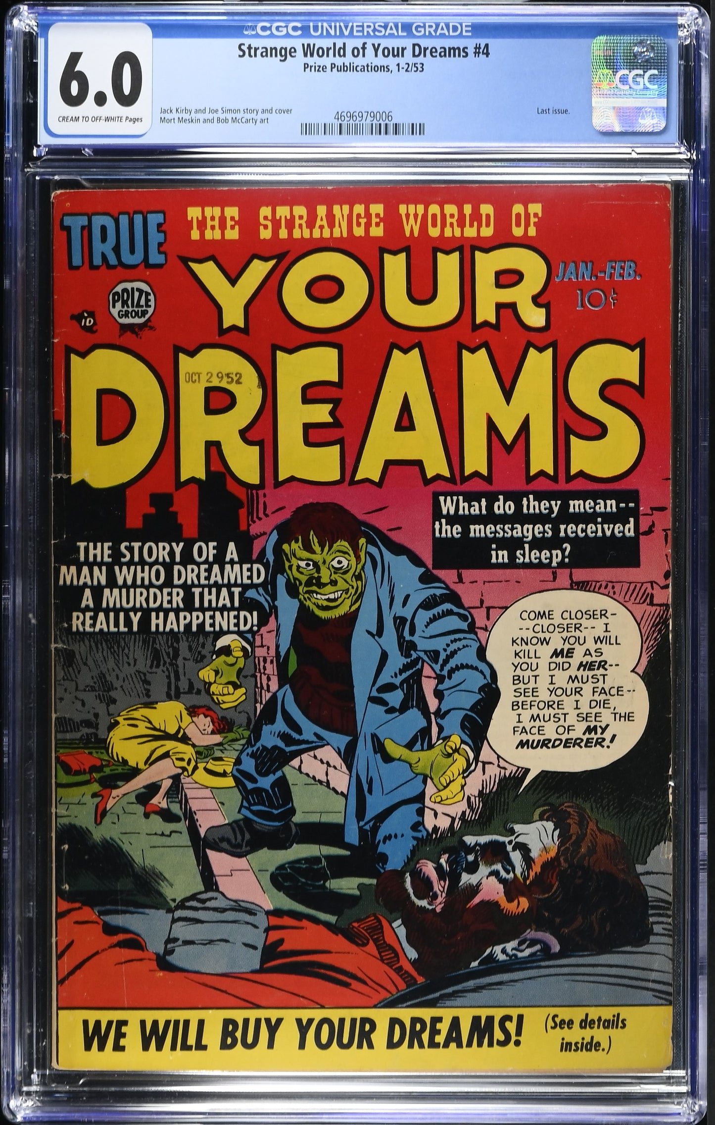 Strange World of Your Dreams #4 (1953) Graded CGC 6.0 FN Jack Kirby Joe Simon