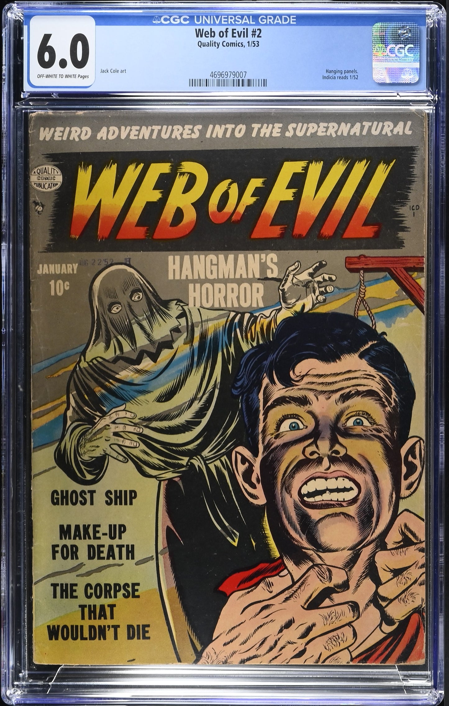 Web of Evil #2 (1953) Graded CGC 6.0 FN Pre-Code Horror Hanging Panels