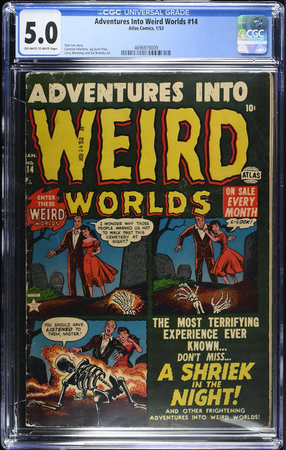 Adventures Into Weird Worlds #14 (1953) Graded CGC 5.0 VG+ Pre-Code Horror Stan Lee