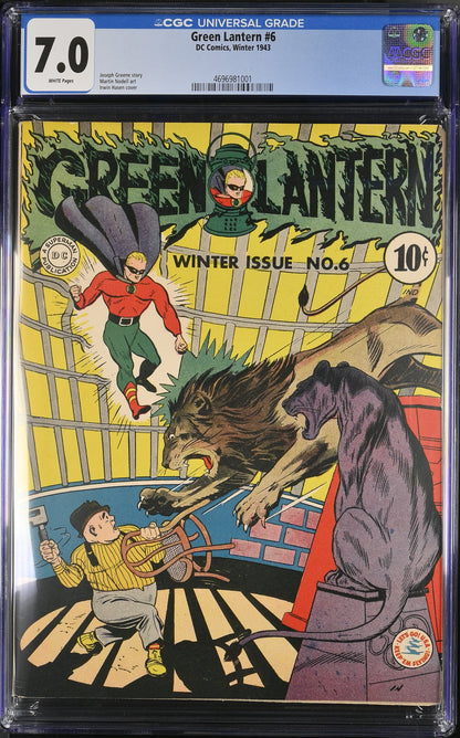 Green Lantern #6 (Winter 1943) Graded CGC 7.0 FN/VF