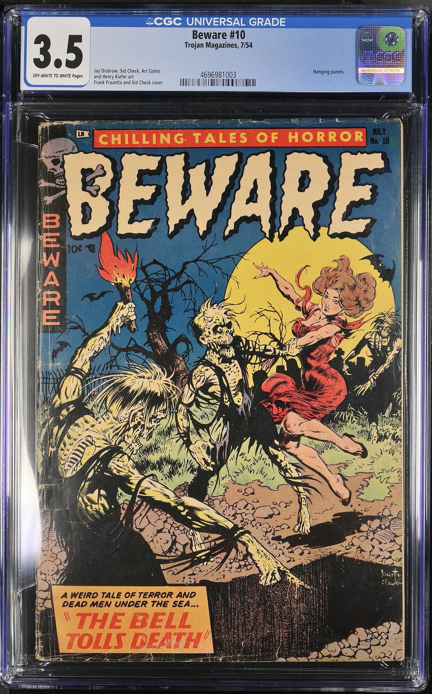 Beware #10 (1954) Graded CGC 3.5 VG- Frank Frazetta Cover