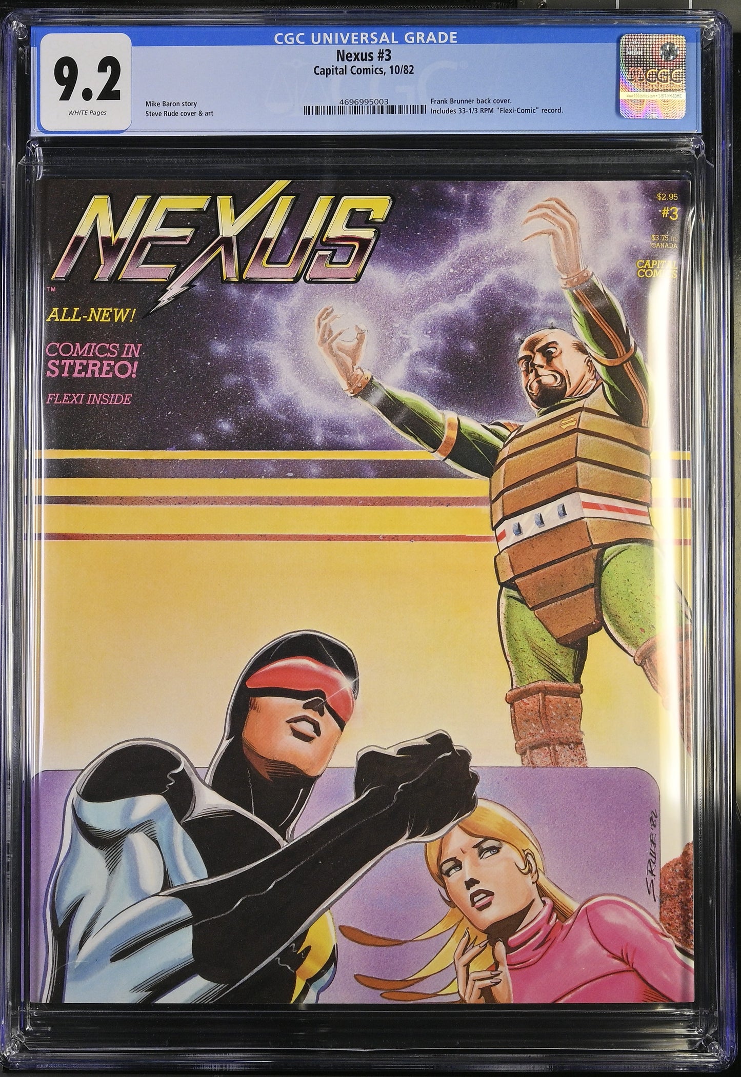 Nexus #3 (1982) Graded CGC 9.2 NM- with Flexi-Disc Record