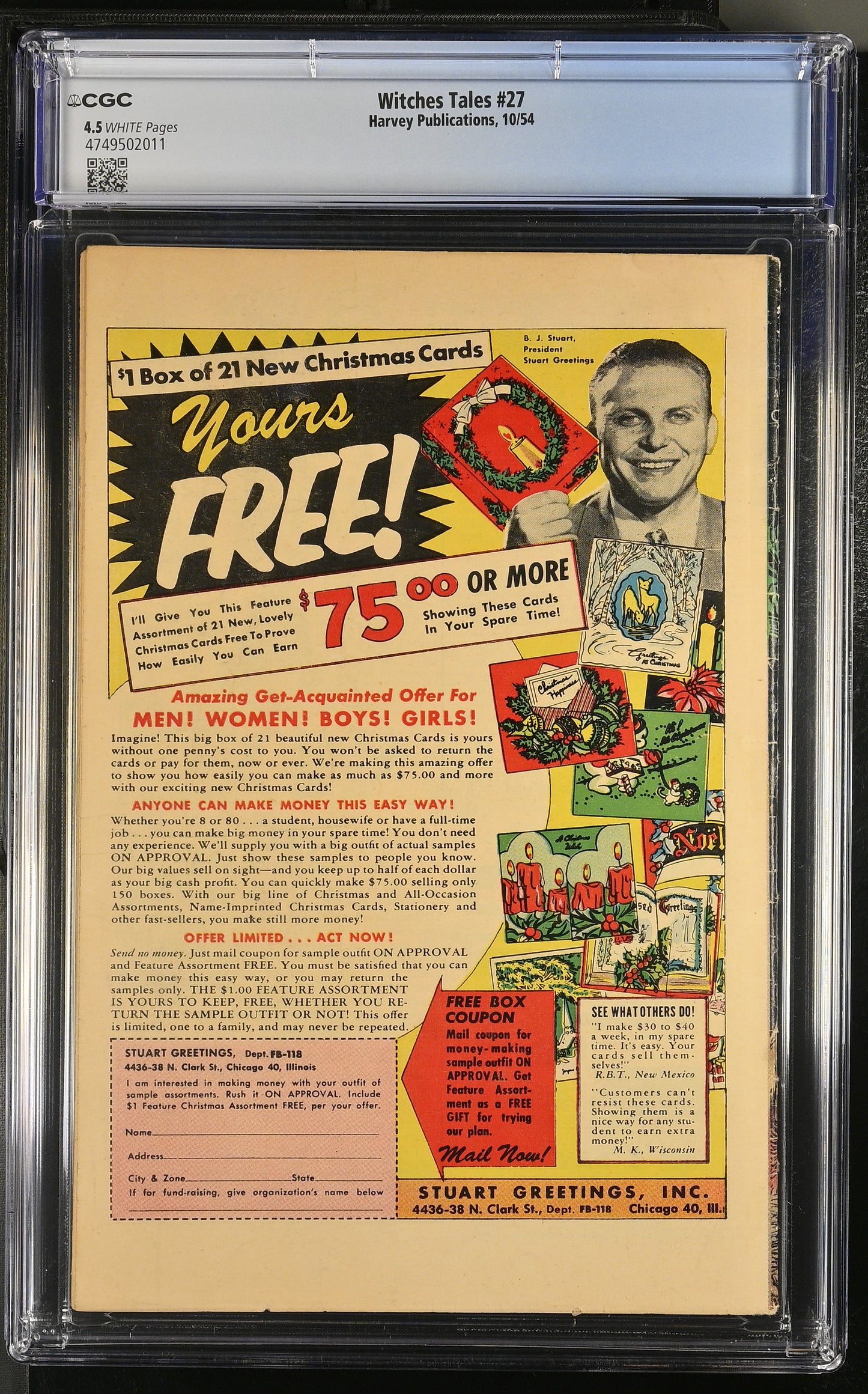 Witches Tales #27 (1954) Graded CGC 4.5 VG+
