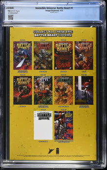 Invincible Universe Battle Beast #1 Cover G 1:100 Jonboy Meyers Foil Variant CGC 9.8