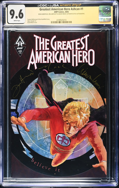 Greatest American Hero #1 Ashcan CGC 9.6 JSA Signed William Katt David Mack Don Handfield Gold