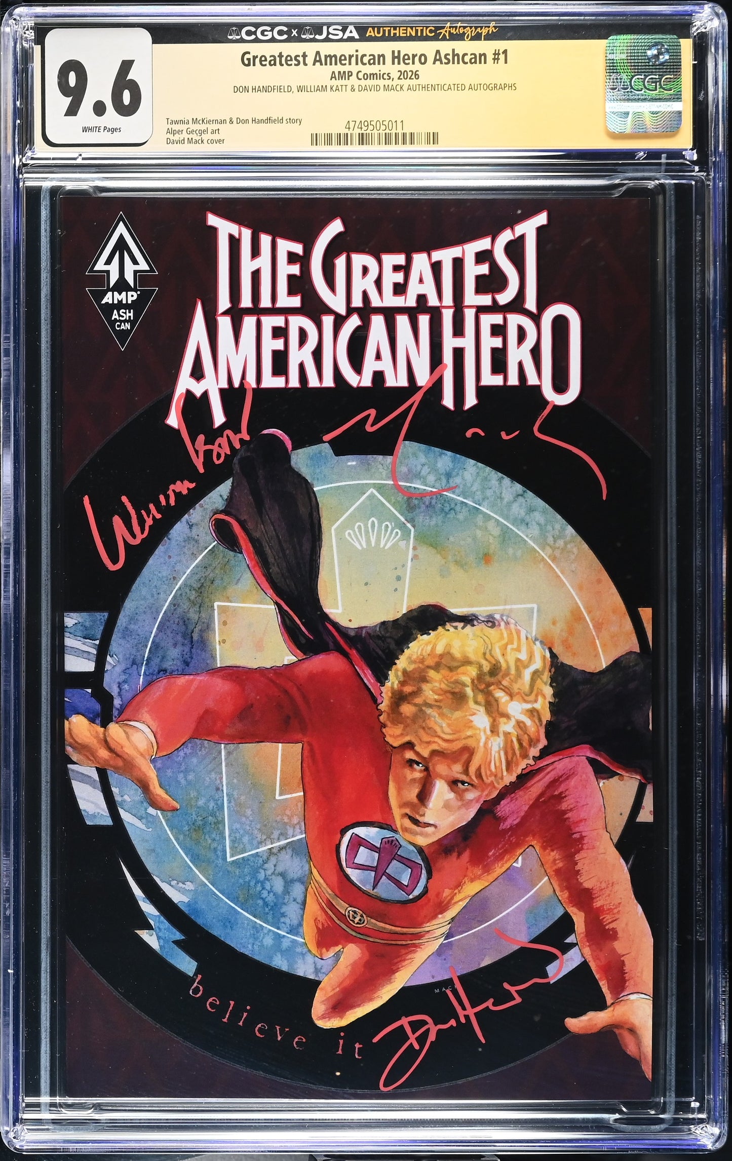 Greatest American Hero #1 Ashcan CGC 9.6 JSA Signed William Katt David Mack Don Handfield Red