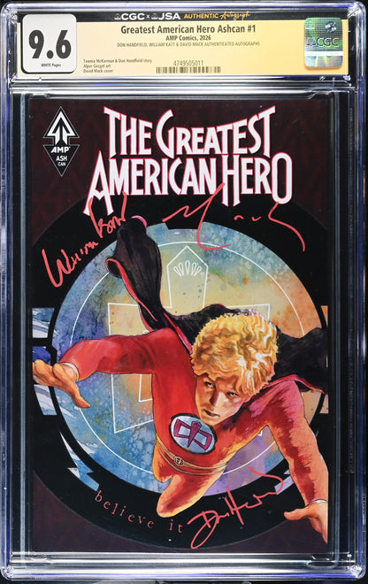 Greatest American Hero #1 Ashcan CGC 9.6 JSA Signed William Katt David Mack Don Handfield Red