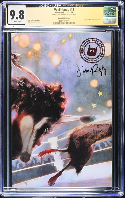 VeeFriends Comic Book #13: Farm Fights CGC 9.8 JSA Rugg Signed ComicsPRO Sienkiewicz Virgin