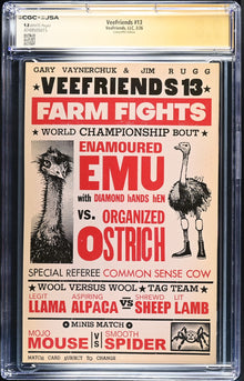 VeeFriends Comic Book #13: Farm Fights CGC 9.8 JSA Rugg Signed ComicsPRO Sienkiewicz Virgin