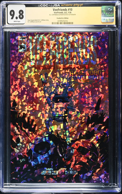 VeeFriends Comic Book #10: Rare Robot Cracked Ice /199 CGC 9.8 JSA DJ Coffman Signed