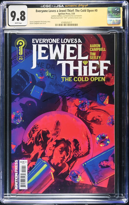 Everyone Loves A Jewel Thief The Cold Open #0 CGC 9.8 JSA Aaron Campbell Signed