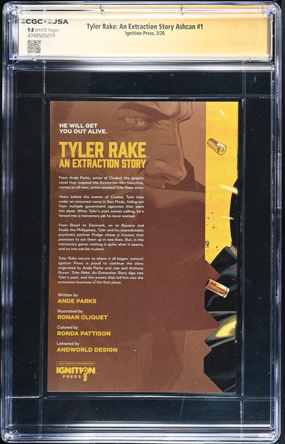 Tyler Rake: An Extraction Story Ashcan CGC 9.8 JSA Ande Parks Signature