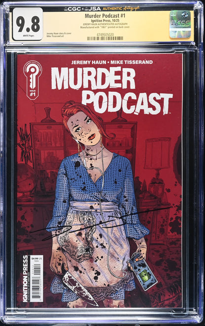 Murder Podcast #1 Cover G Jeremy Haun 2nd Print CGC 9.8 Signed JSA