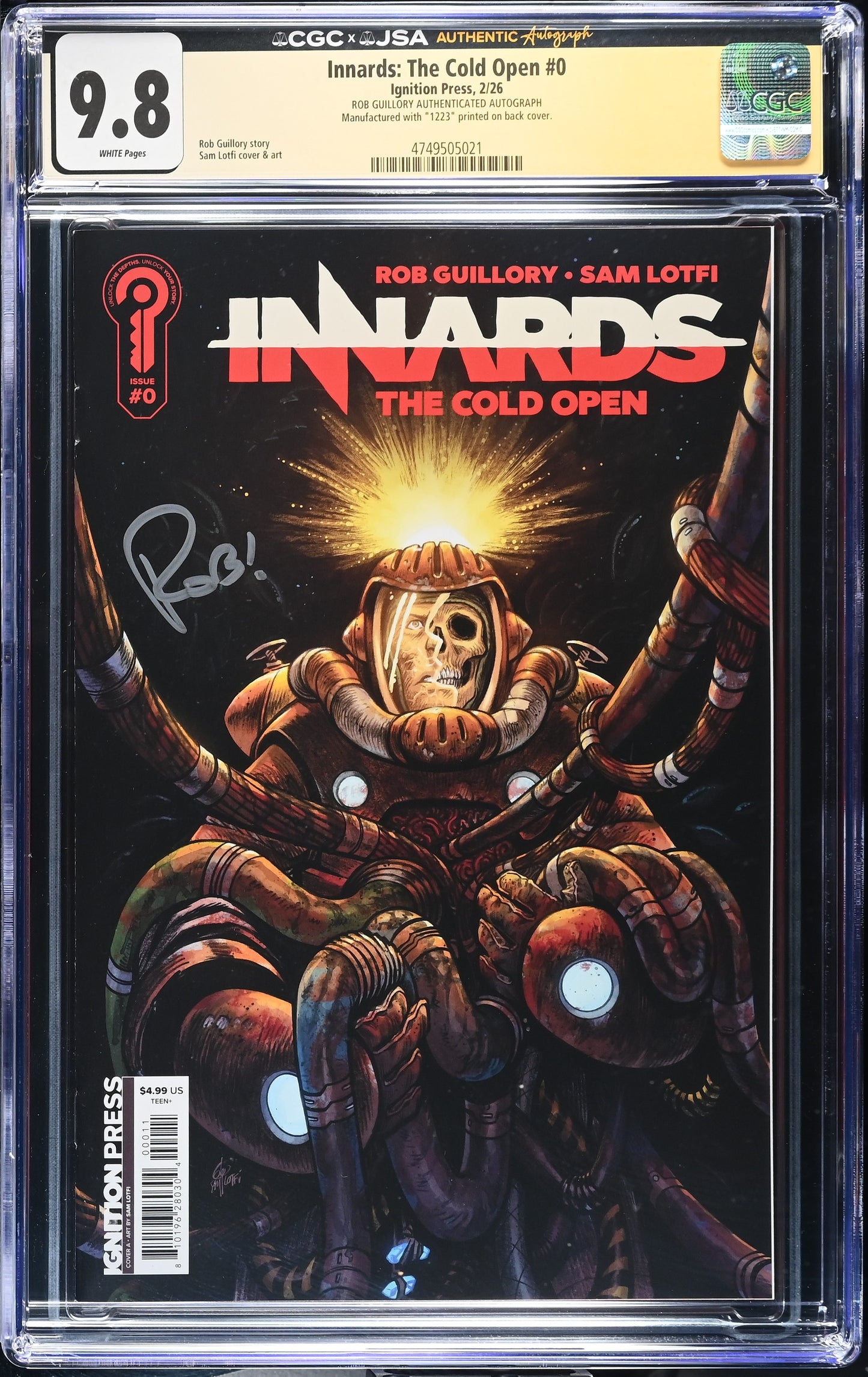 Innards #0 The Cold Open CGC 9.8 JSA Rob Guillory Signed 1223