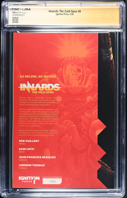 Innards #0 The Cold Open CGC 9.8 JSA Rob Guillory Signed 1223