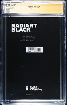 Radiant Black #38 Cover B Graded CGC 9.4 Signed by Kyle Higgins & Michel Busuttil JSA