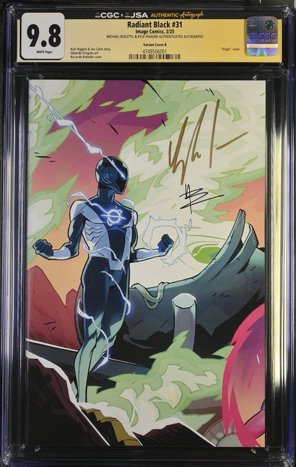 Radiant Black #31 Cover B Graded CGC 9.8 Signed by Kyle Higgins & Michel Busuttil JSA