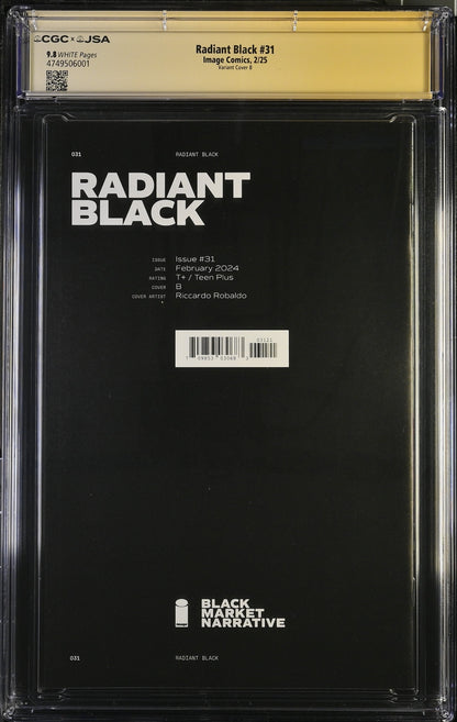 Radiant Black #31 Cover B Graded CGC 9.8 Signed by Kyle Higgins & Michel Busuttil JSA
