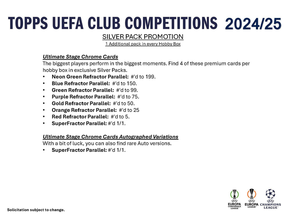 2024-25 Topps UEFA Club Competitions Soccer Hobby Box