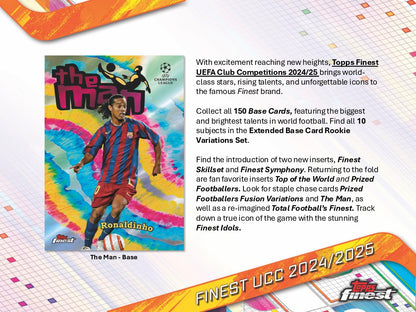 2024-25 Topps Finest UEFA Club Competitions Soccer Hobby Box