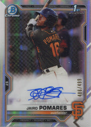 Bowman Chrome Baseball 2021 Chrome Prospect Auto Card CPA-JP Jairo Pomares /499