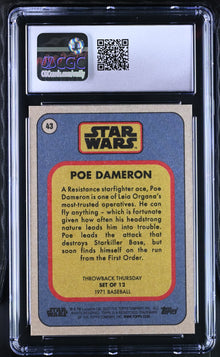 Star Wars Throwback Thursday 2023 Card #43 Poe Dameron Bronze 1/10 CGC 8.5
