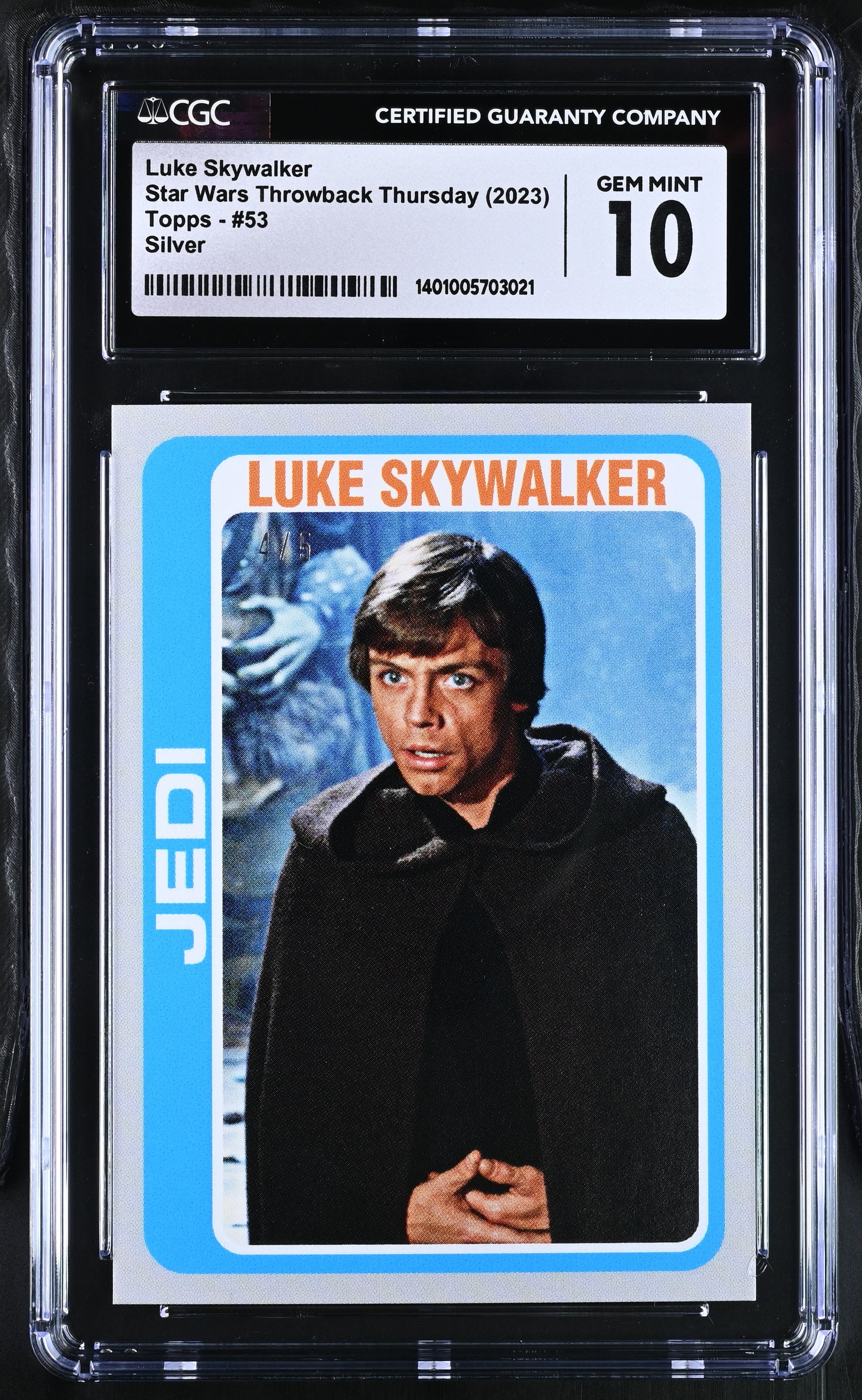 graded star wars cards Star Wars Throwback Thursday 2023 Card #53 Luke Skywalker Silver 4/5 G – Digital Heroes