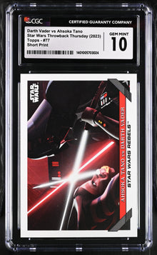Star Wars Throwback Thursday 2023 Card #77 Ahsoka Tano vs Darth Vader SP Graded CGC 10 Gem Mint