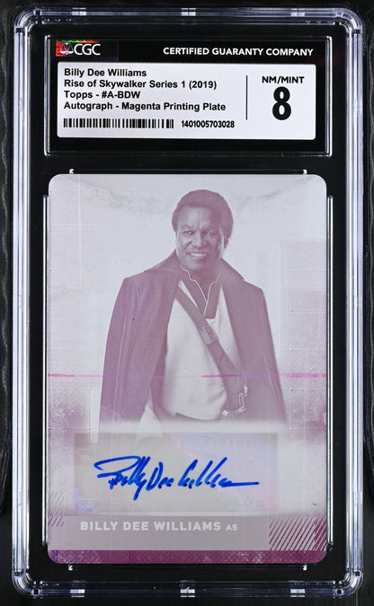 Star Wars Rise Skywalker Autograph Card A-BDW Billy Dee Williams Magenta Plate CGC 8 NM/Mint