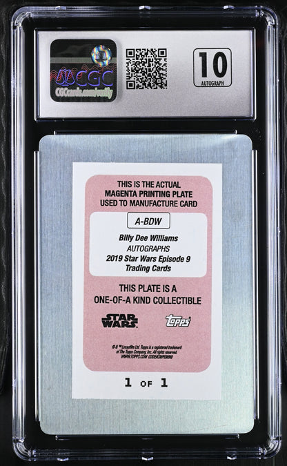Star Wars Rise Skywalker Autograph Card A-BDW Billy Dee Williams Magenta Plate CGC 8 NM/Mint
