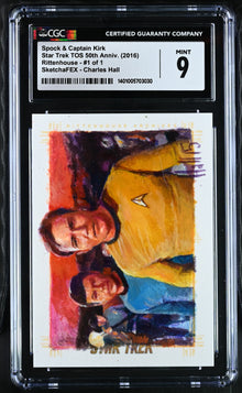 Star Trek TOS 50th Anniversary Sketch Card by Charles Hall from Amok Time Graded CGC 9 Mint