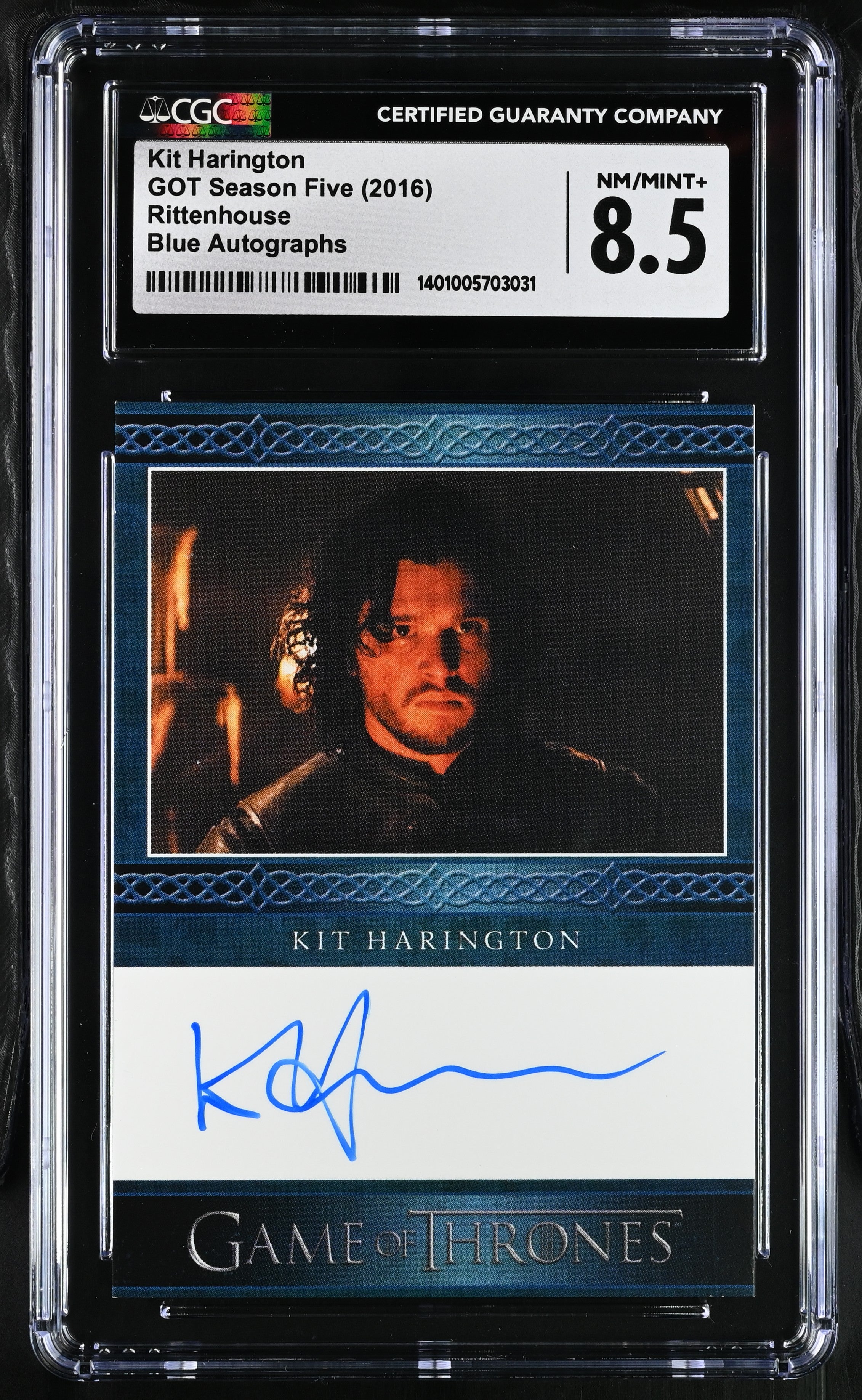 Game of Thrones Season 5 Autograph Card Kit Harington as Jon Snow CGC 8.5 NM/Mint+
