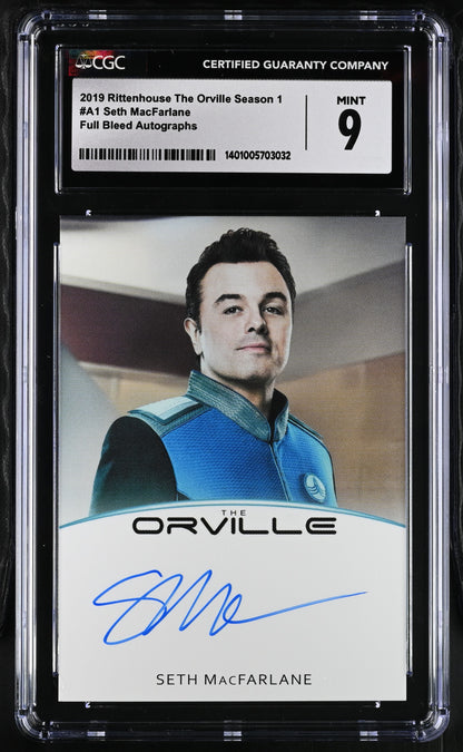 Orville Season 1 Autograph Card A1 Seth MacFarlane as Captain Ed Mercer (FB) Graded CGC 9 Mint