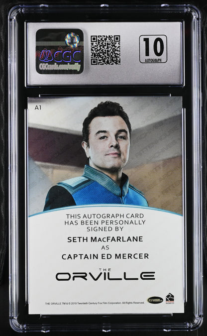 Orville Season 1 Autograph Card A1 Seth MacFarlane as Captain Ed Mercer (FB) Graded CGC 9 Mint