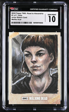 Walking Dead Road To Alexandria Sketch Card of Jadis by Melike Acar Graded CGC 10 Gem Mint