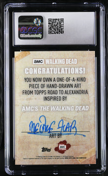 Walking Dead Road To Alexandria Sketch Card of Jadis by Melike Acar Graded CGC 10 Gem Mint