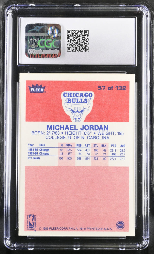 Basketball 1986-87 Fleer 57 Michael Jordan Graded CGC 3.5 Rookie Card