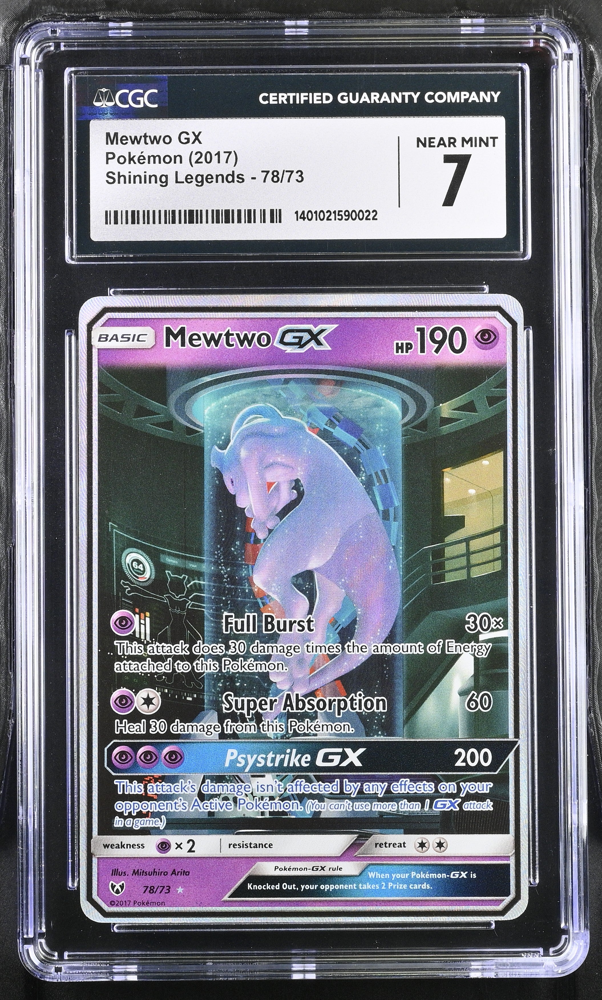 Pokémon Mewtwo GX (78/73) [Sun & Moon: Shining Legends] Graded CGC 7 Near Mint