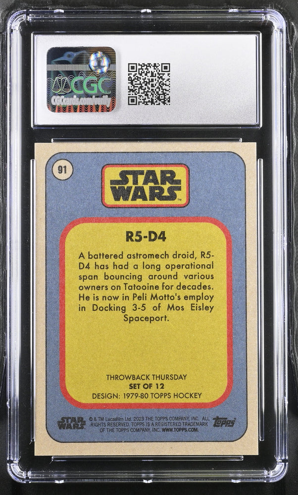 Star Wars Throwback Thursday 2023 Card #91 R5-D4 Bronze 01/10 Graded CGC 10 Gem Mint